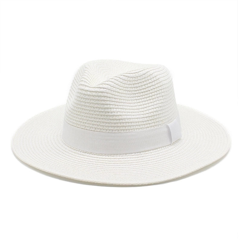 Unisex Minimalist Solid Color Flat Eaves Fedora Hat