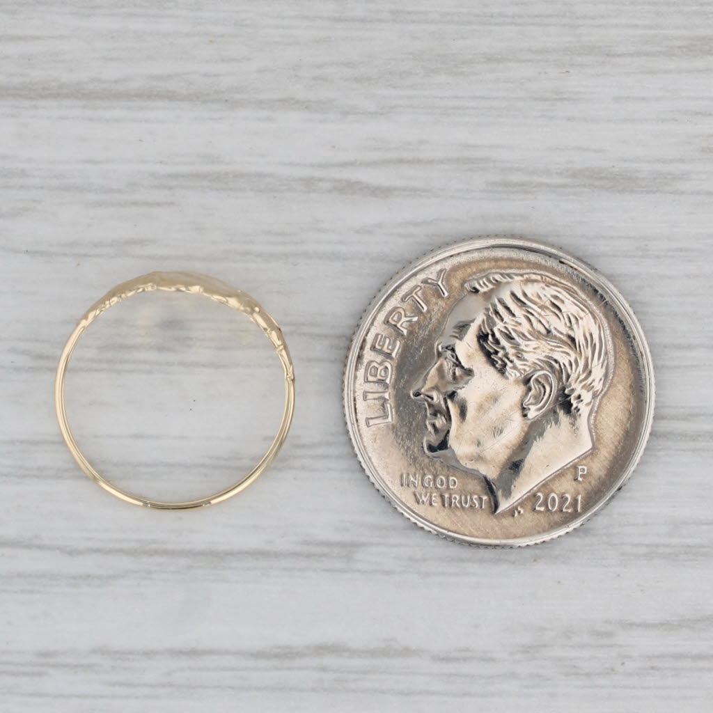 Vintage Engravable Heart Baby Ring 10k Yellow Gold Small Size 1