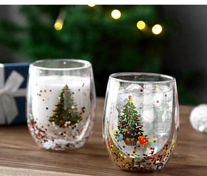 Christmas Casual Vacation Cartoon Borosilicate Glass Water Bottles 1 Piece