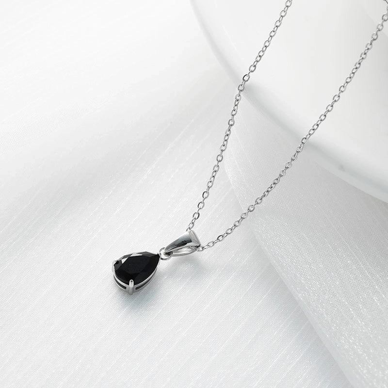 2 Pieces Fashion Water Droplets 304 Stainless Steel Zircon White Gold Plated Gold Plated Inlay Necklace