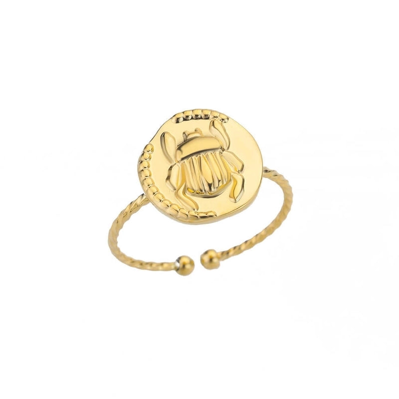 Minimalist Geometric Round Heart Shape 304 Stainless Steel 18K Gold Plated Plating Open Rings