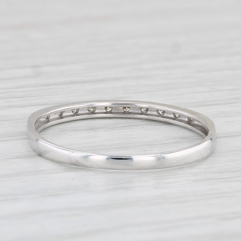 0.12ctw Diamond Wedding Band 10k White Gold Size 8.25 Stackable Ring