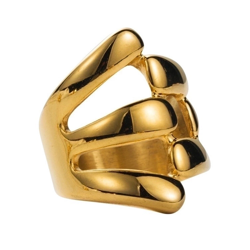 304 Stainless Steel 14K Gold Plated Retro Classic Style Plating Geometric Water Droplets Open Rings