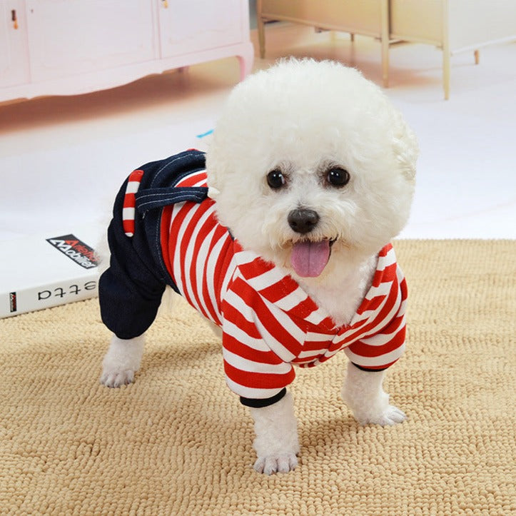 Bear Striped Dog Cat Jumpsuit/Dress