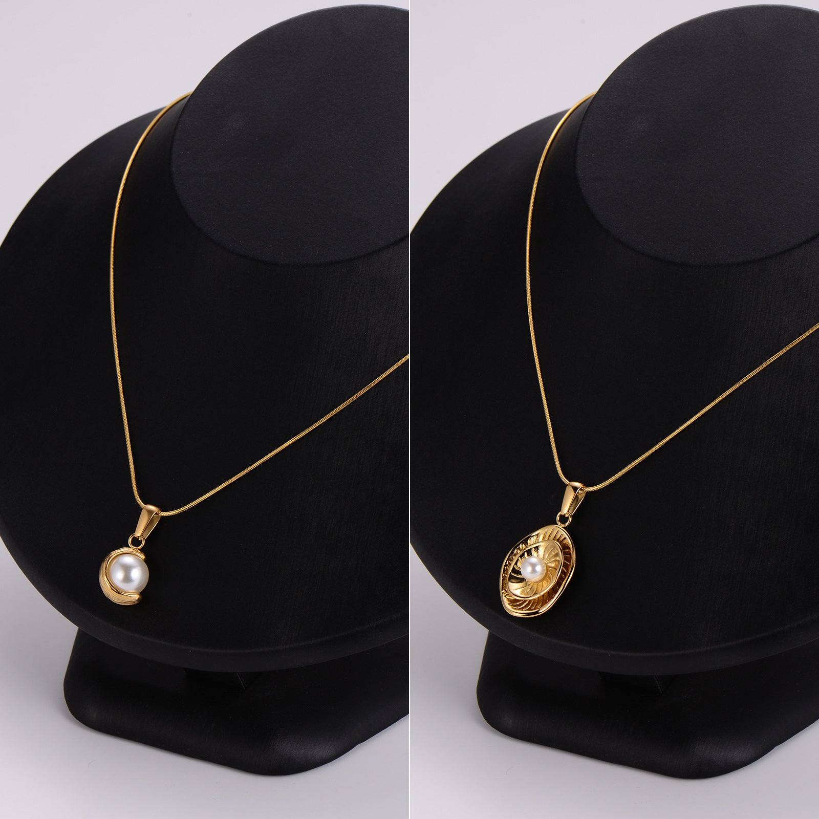Aml  Retro Fashion Geometric Love Necklace Female Stainless Steel Style Clavicle Chain