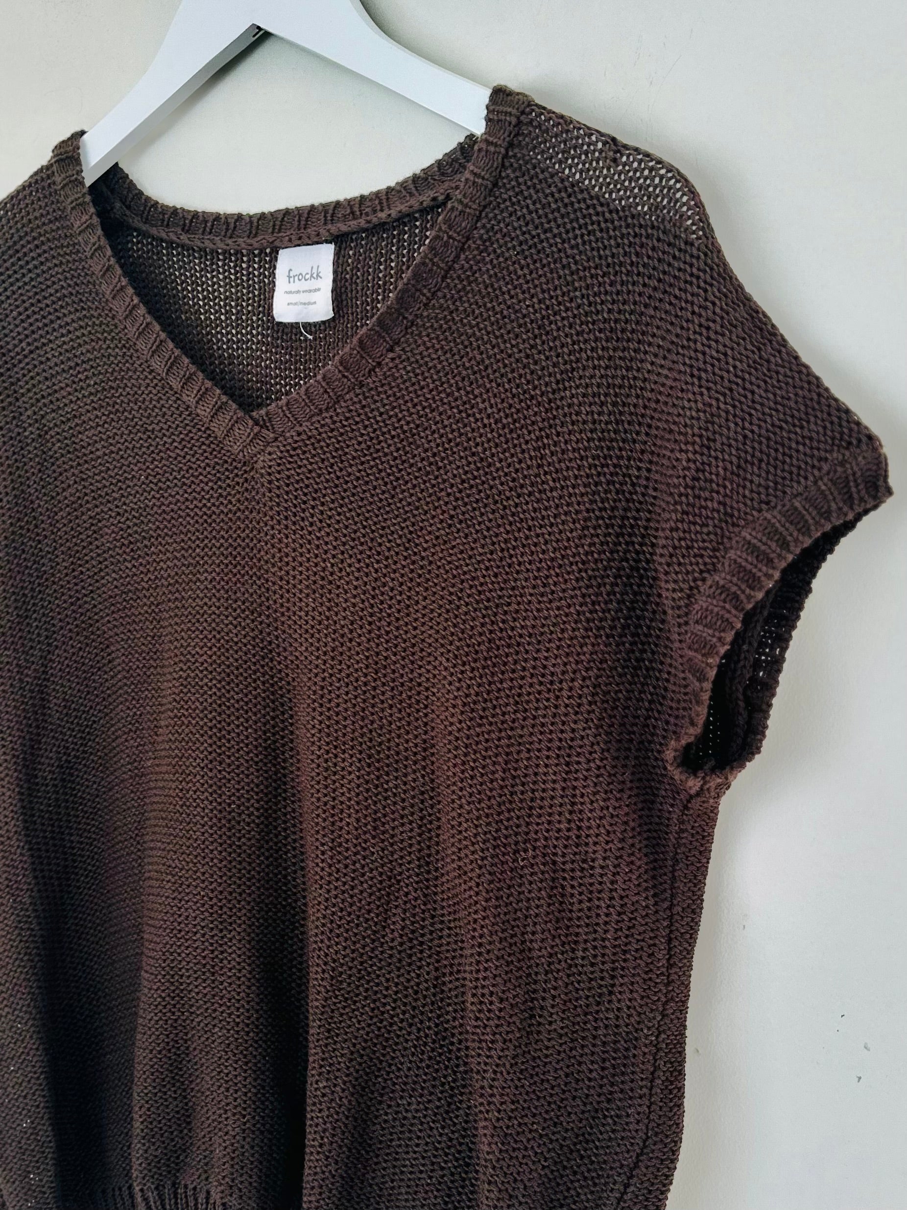lara knit top - chocolate cotton