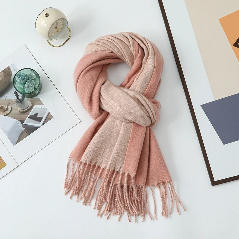 Cashmere Scarf Women's Winter Hot Imitation Cashmere Scarf Men's Shawl  Thickened Double-sided Wool Scarf