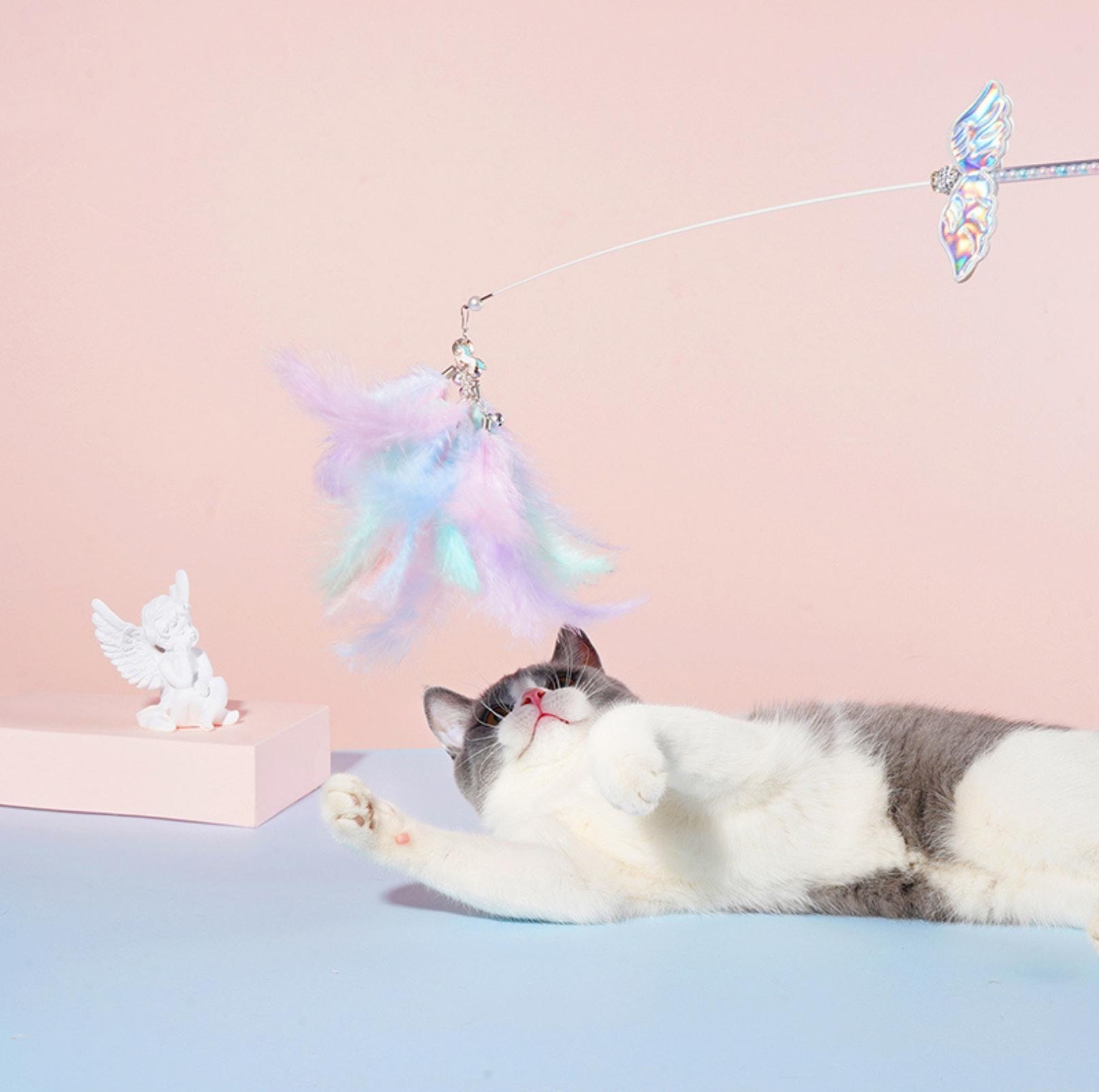 Fairy Feather Cat Stick Toys