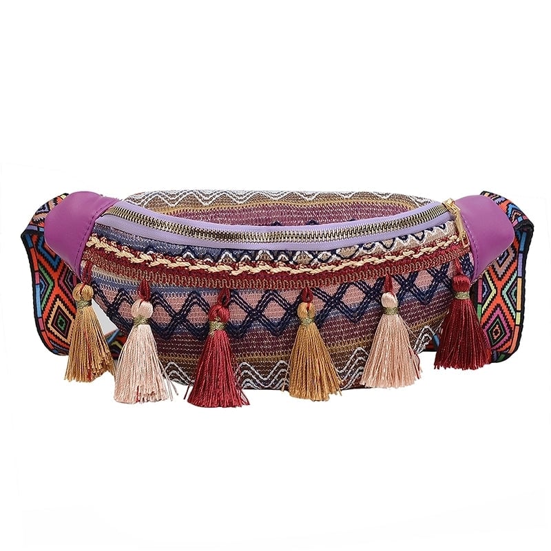 Women's Vacation Geometric Color Block Cloth Waist Bags