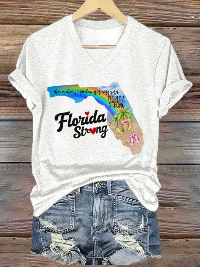 Women's Helene Hurricane florida  Strong Print Casual T-Shirt