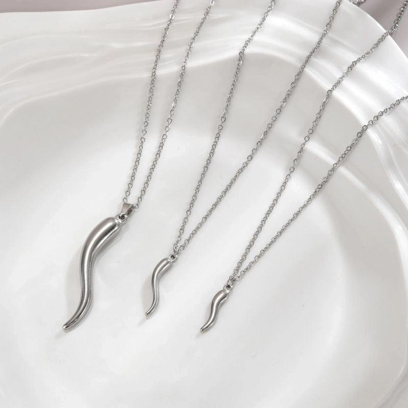 Stainless Steel 18K Gold Plated Minimalist Plating Solid Color Necklace