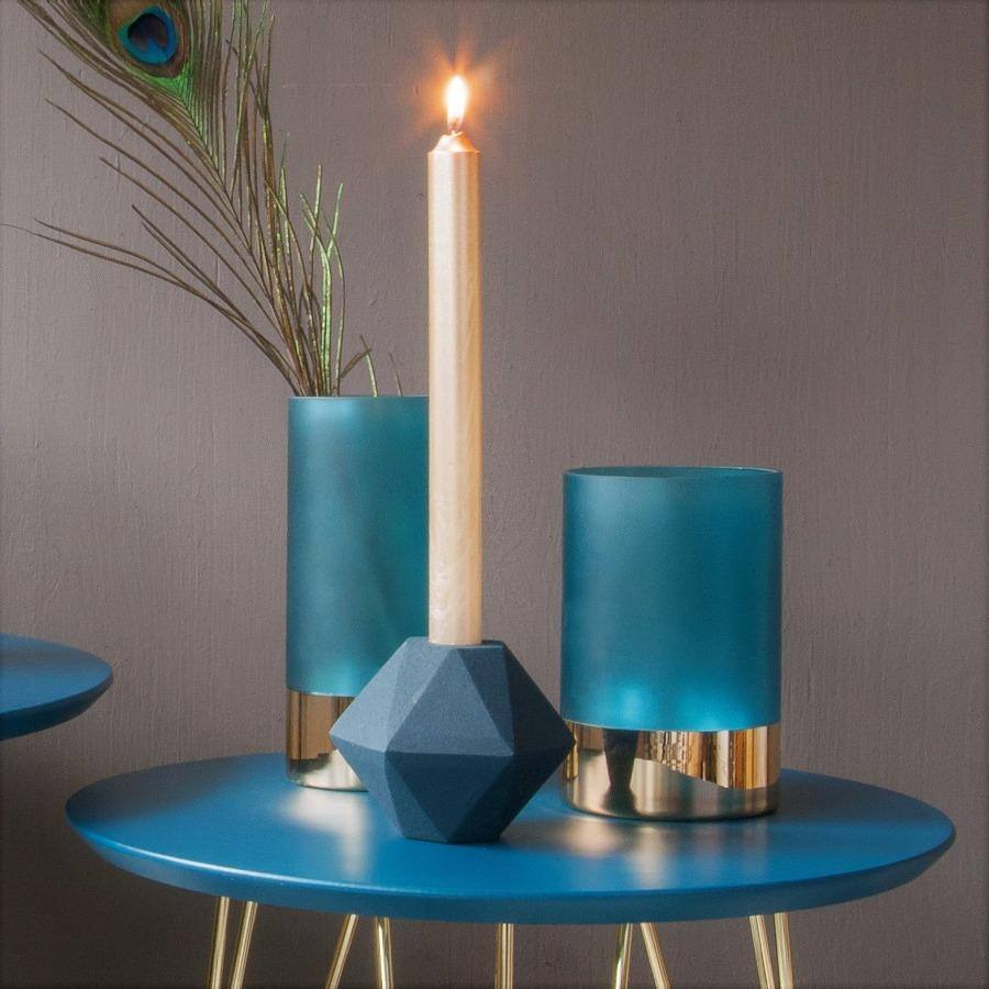 Hexagon Nimble Candle Holder - Blue