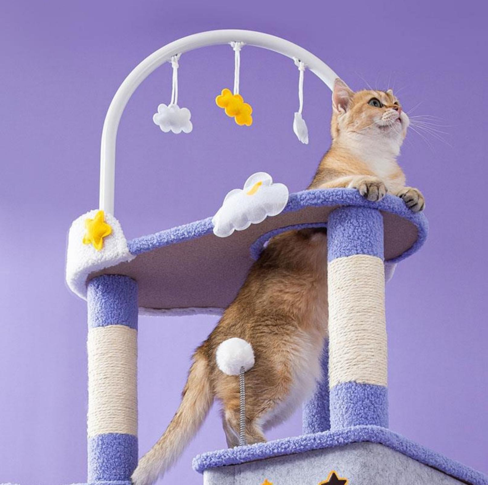 Walking Among The Starry Sky Cat Tree With Scratching Posts