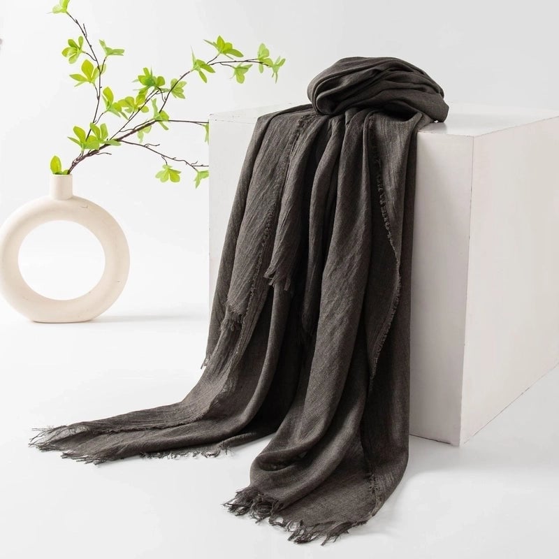 Women's Minimalist Solid Color Polyester Silk Scarf