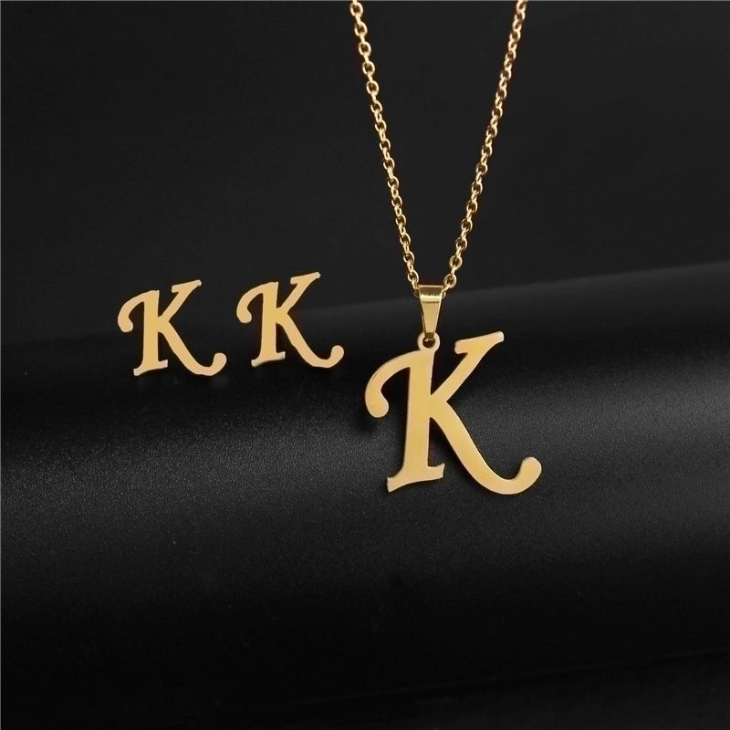 Minimalist Letter Stainless Steel Polishing No Inlaid