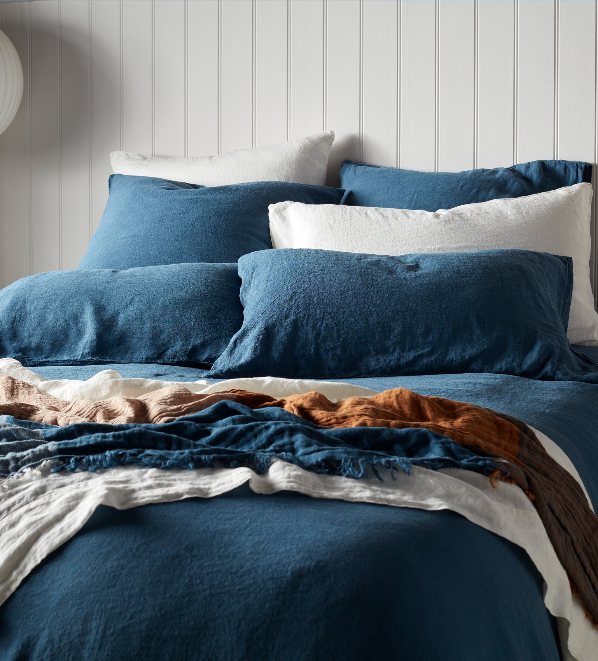 Peacock 100% Linen Pillowcase