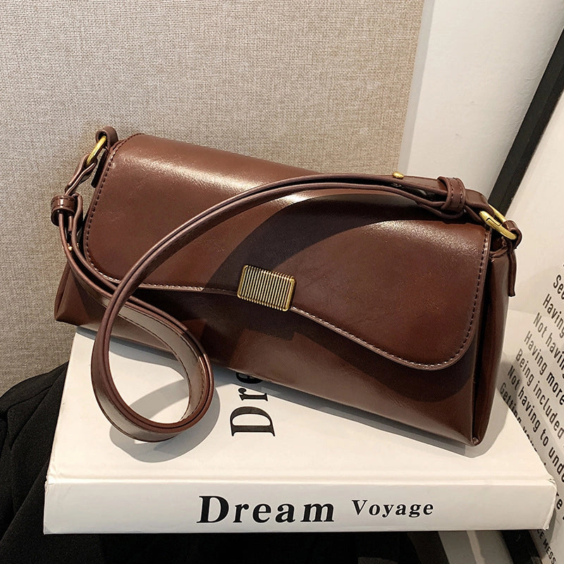 Women's Large Pu Leather Solid Color Streetwear Square Zipper Shoulder Bag Crossbody Bag