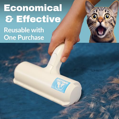 Pet Hair Remover - Lint Roller for Pet Hair - Cat and Dog Hair Remover for Couch. Furniture. Carpet. Car Seat. Reusable Roller W/Self-Cleaning Base - Upgraded Animal Fur Removal Tool