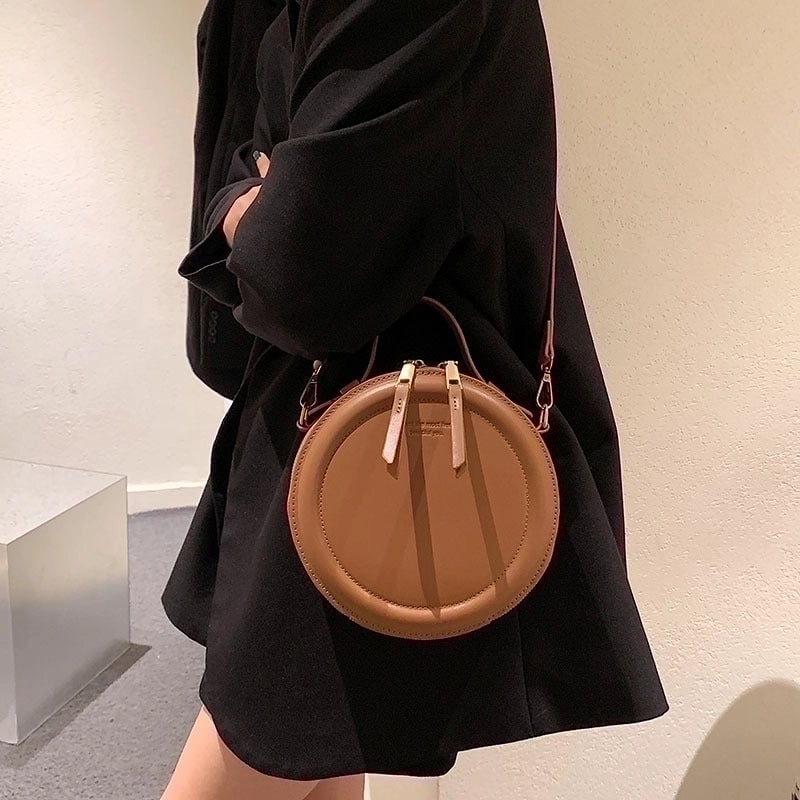 Women's Small Summer Pu Leather Elegant Circle Bag