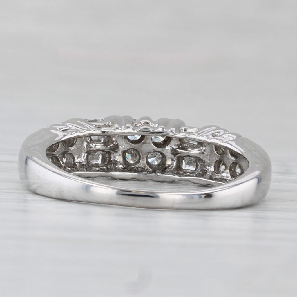 0.59ctw Diamond Ring 14k White Gold Size 6.75 Wedding Anniversary Band