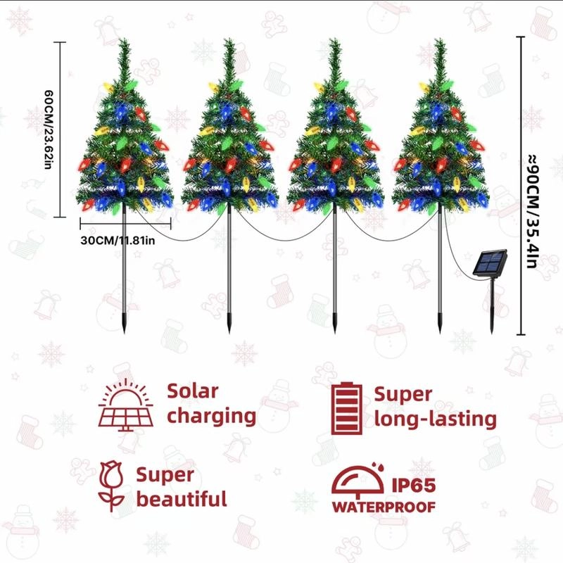 Solar Christmas tree lights, contains 80 colorful strawberry bulbs