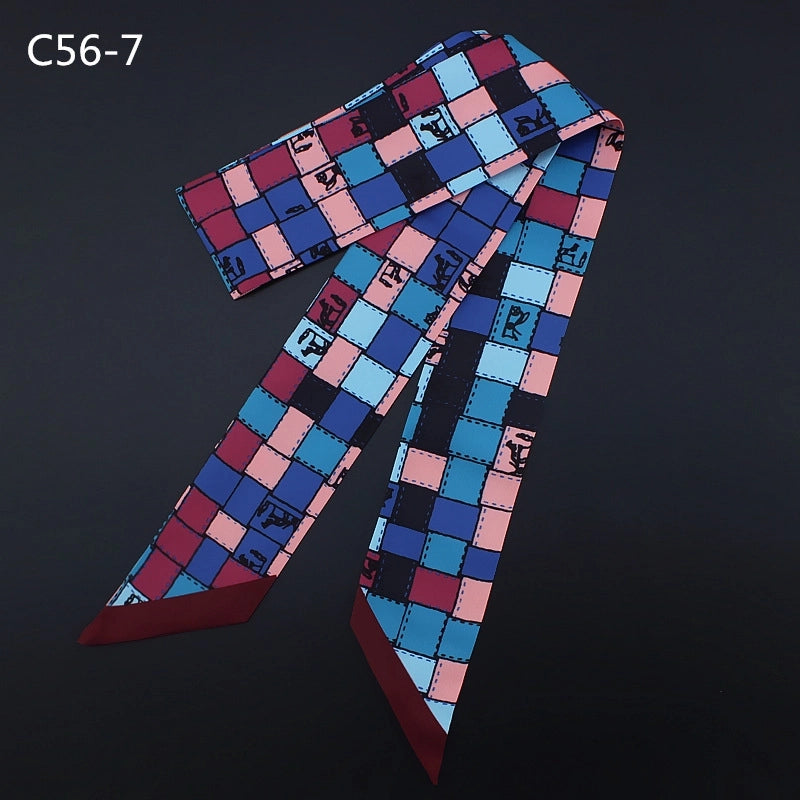 Women's Casual Lattice Satin Silk Scarf