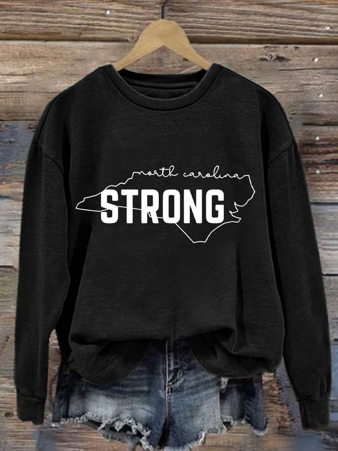 Women's Southeast Hurricane Helen North Carolina Strong Crew Neck Sweatshirt