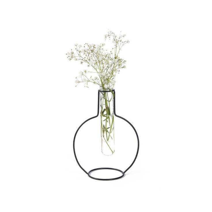 Silhouette Round Tube Vase Small - Black