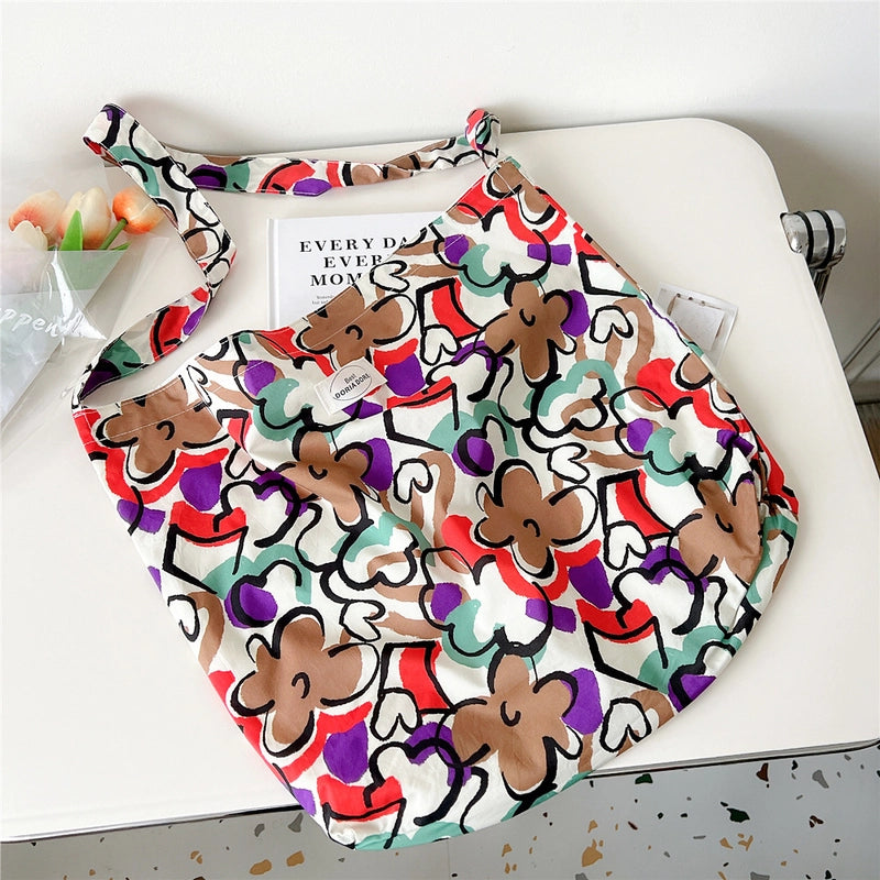 Women's Medium Polyester Floral Elegant Streetwear Square Open Underarm Bag