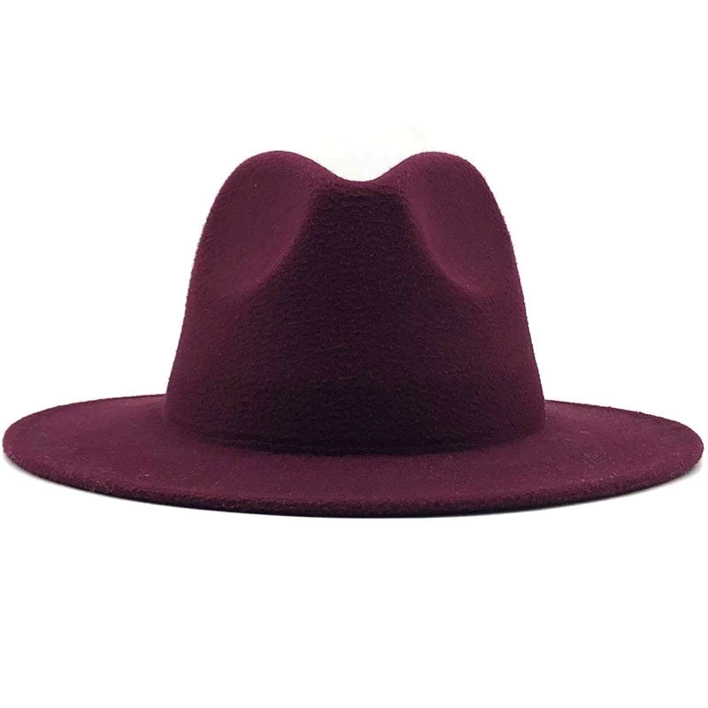 New Multicolor Wide Brim Woolen Hat Jazz Hat