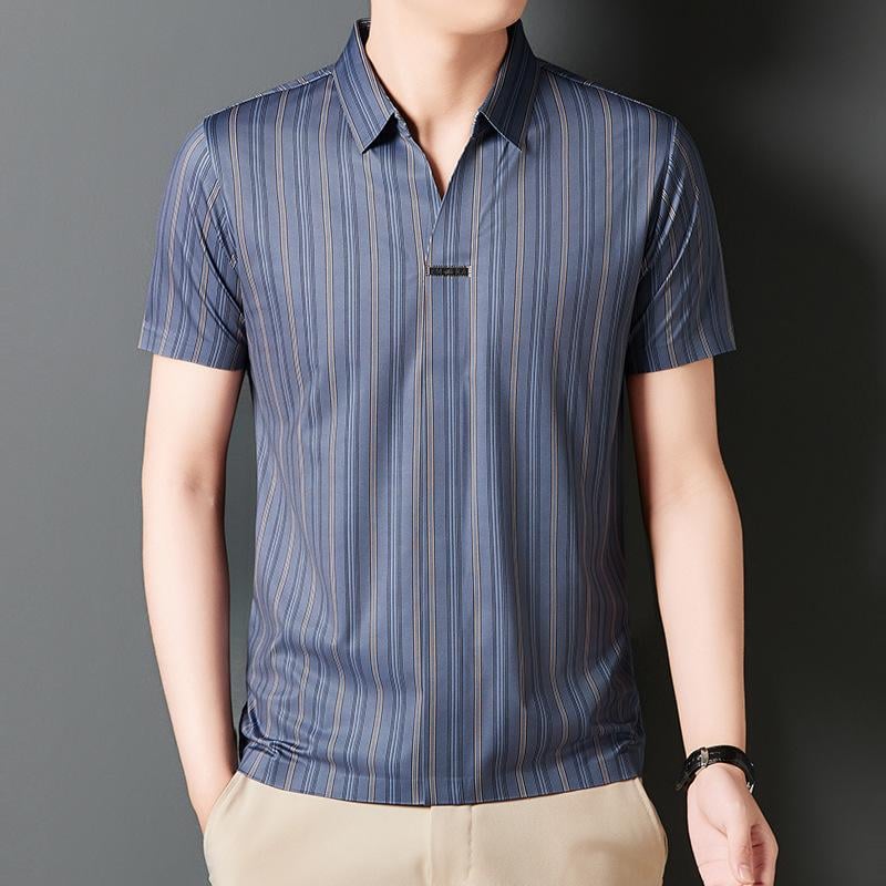 Men's Summer Striped Short Sleeve Shirt(49% OFF)