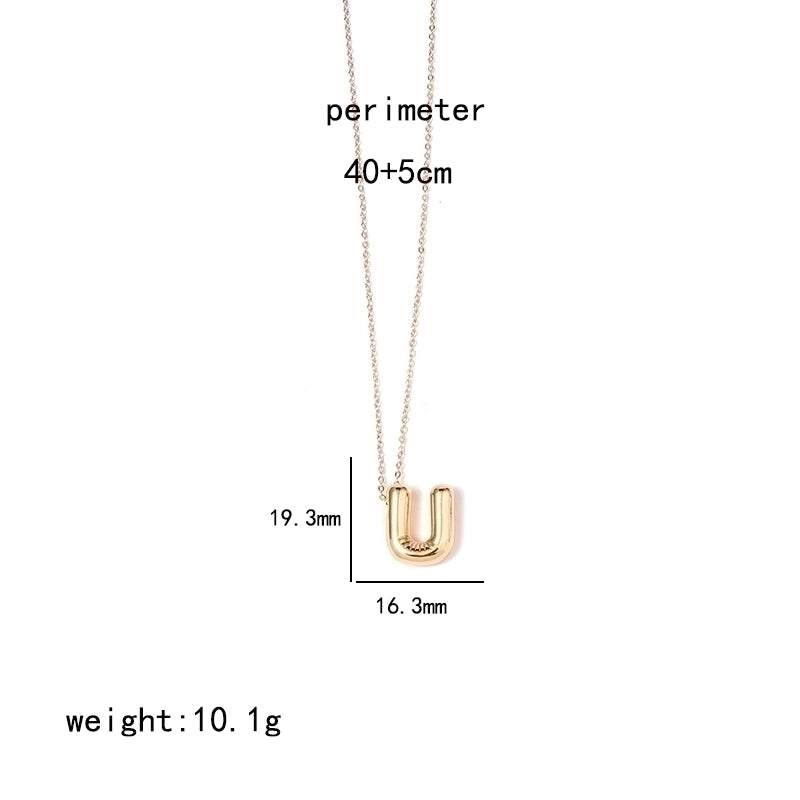 IG Style Minimalist Letter Stainless Steel Copper Polishing Plating Pendant Necklace