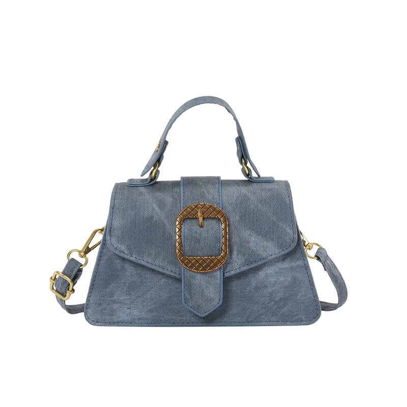 Women's Pu Leather Solid Color Streetwear Square Flip Cover Handbag