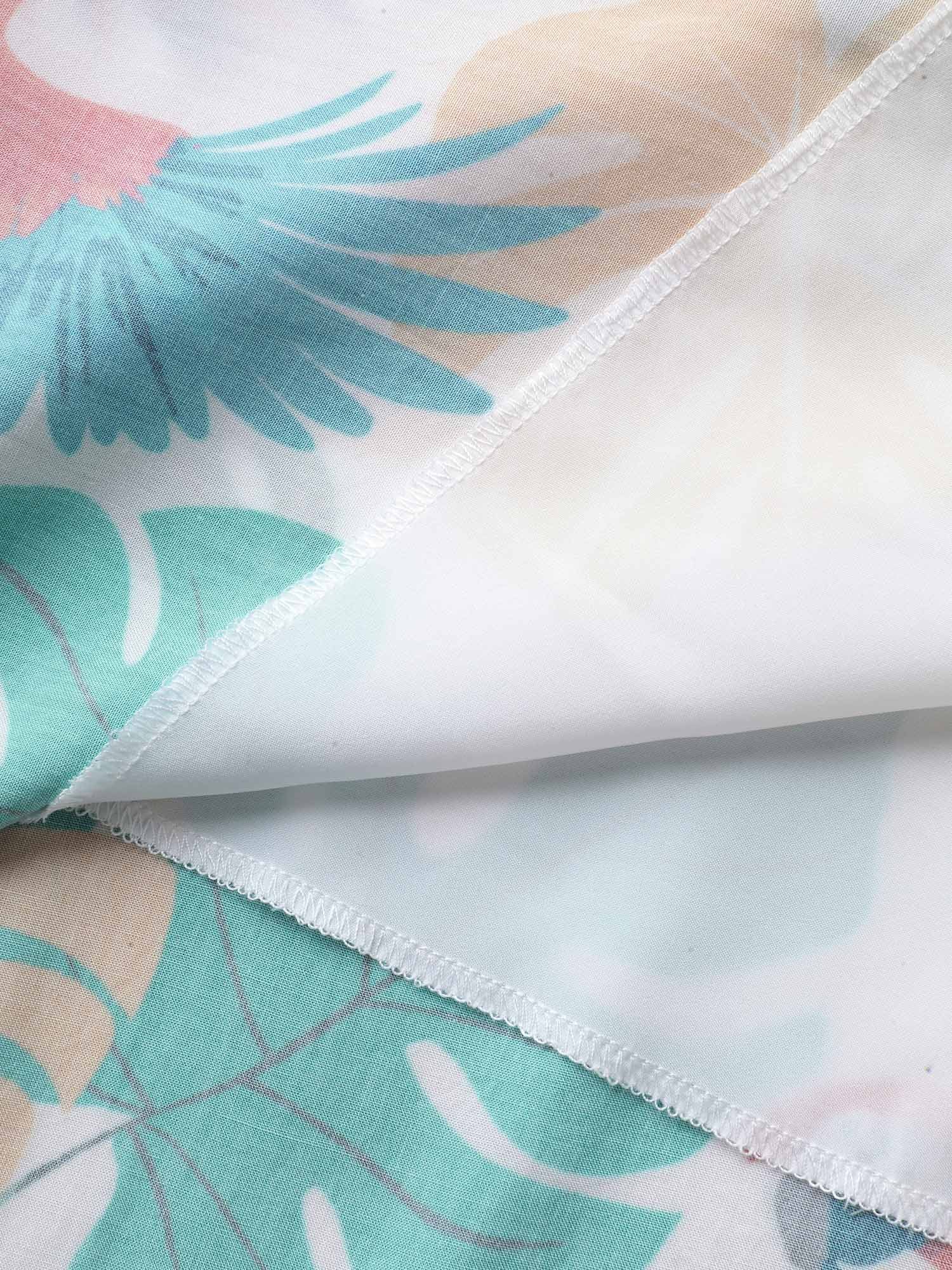 Rayon Groovy Tropical Print Midi Dress