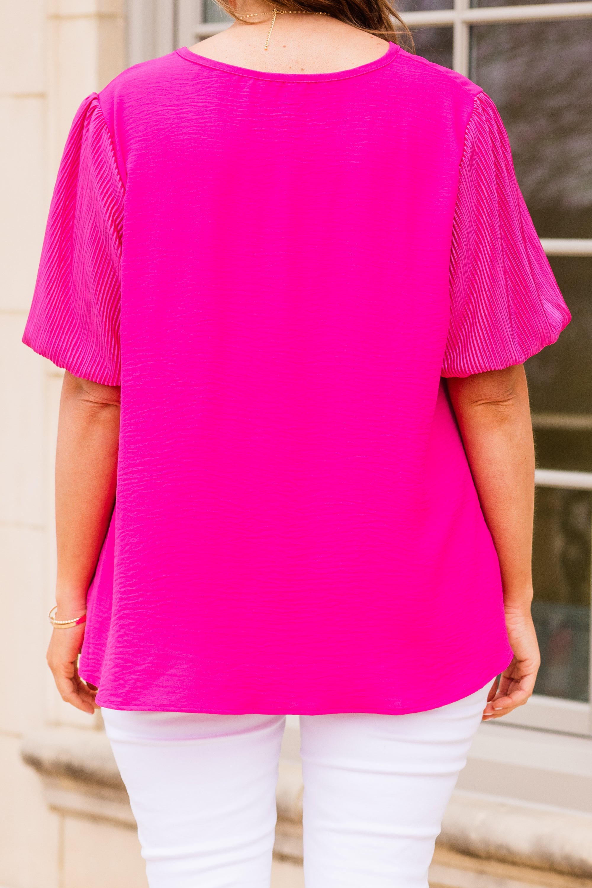 Bring In The Peace Top. Fuchsia