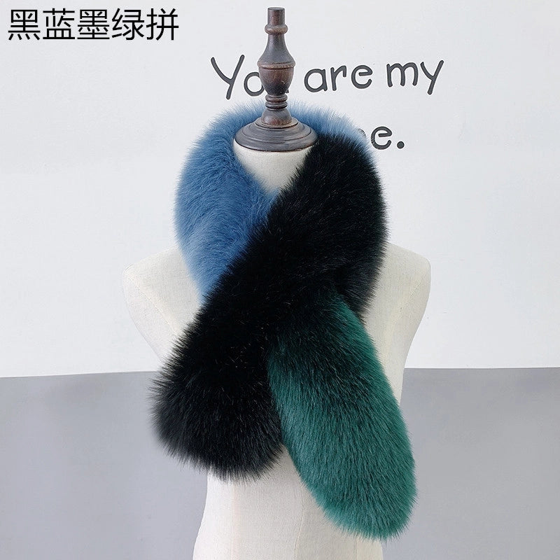 New Color Matching Fur Fox Fur Collar Scarf Scarf Luxury Charming Big Tail Fox Fur Scarf Women