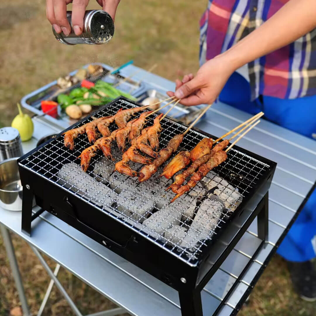 Foldable Tabletop Charcoal BBQ Grill Stainless