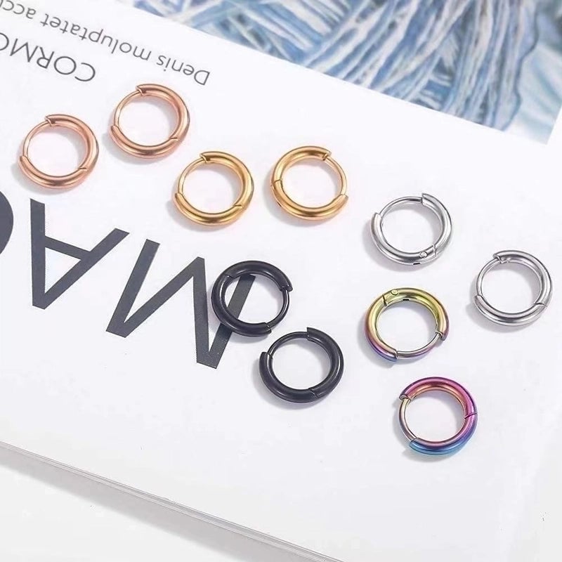1 Piece Fashion Solid Color Plating 201 Stainless Steel 18K Gold Plated Earrings
