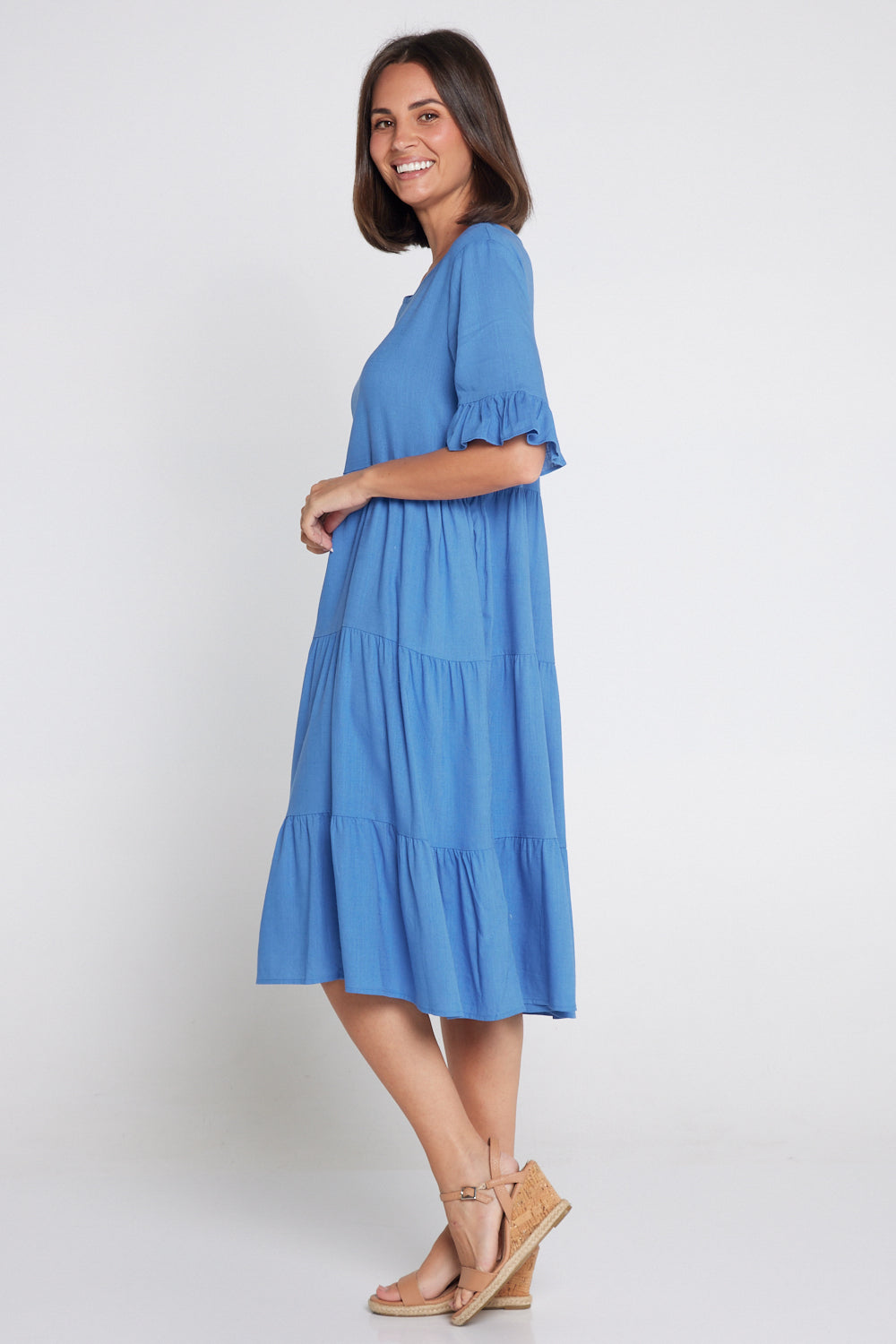 Linen Dress - Blue