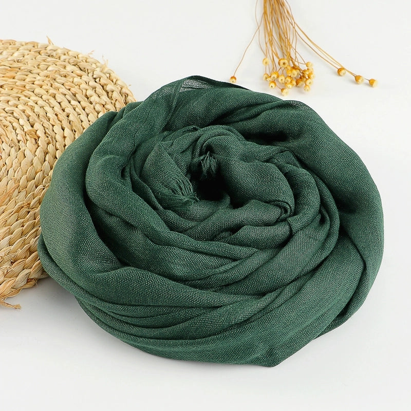 Women's Sweet Solid Color Cotton Silk Scarves