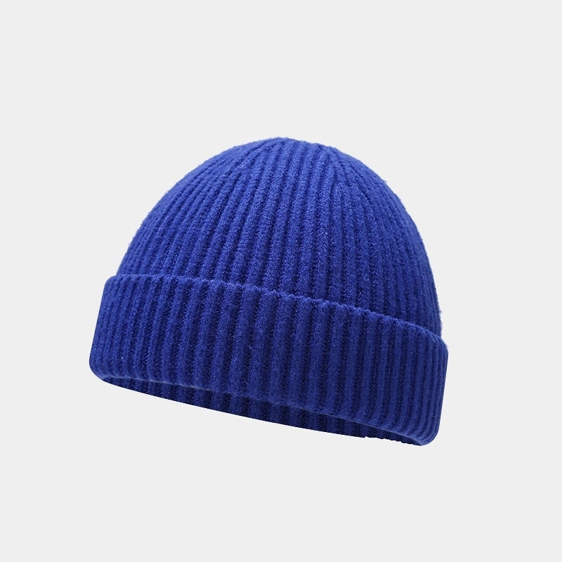 Unisex Basic Minimalist Solid Color Eaveless Wool Cap