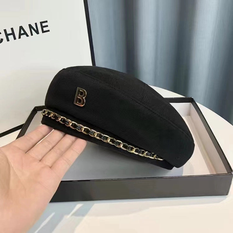 Love Beret Love 2025 Women Autumn And Winter New Woolen Hat Big Head Circumference Face Small