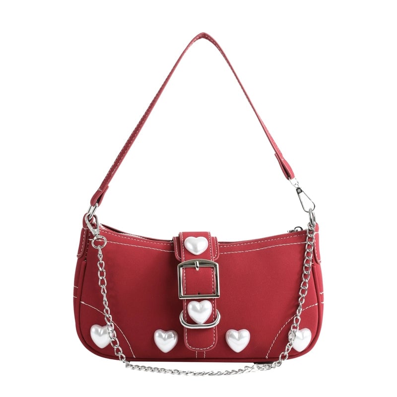 Women's Pu Leather Solid Color Elegant Square Zipper Buckle Shoulder Bag