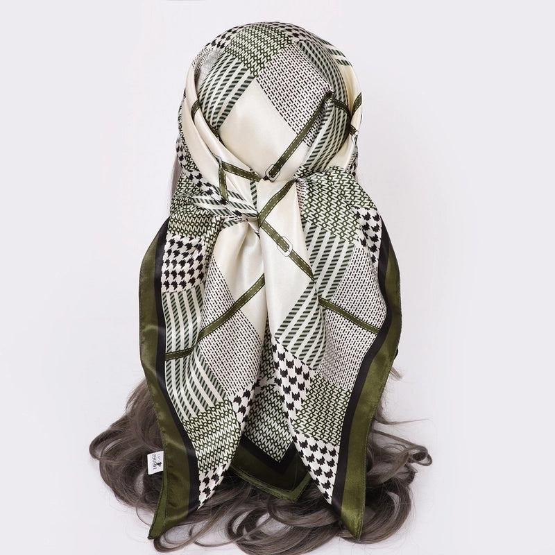 Women's Retro Flower Satin Printing Scarves & Gloves
