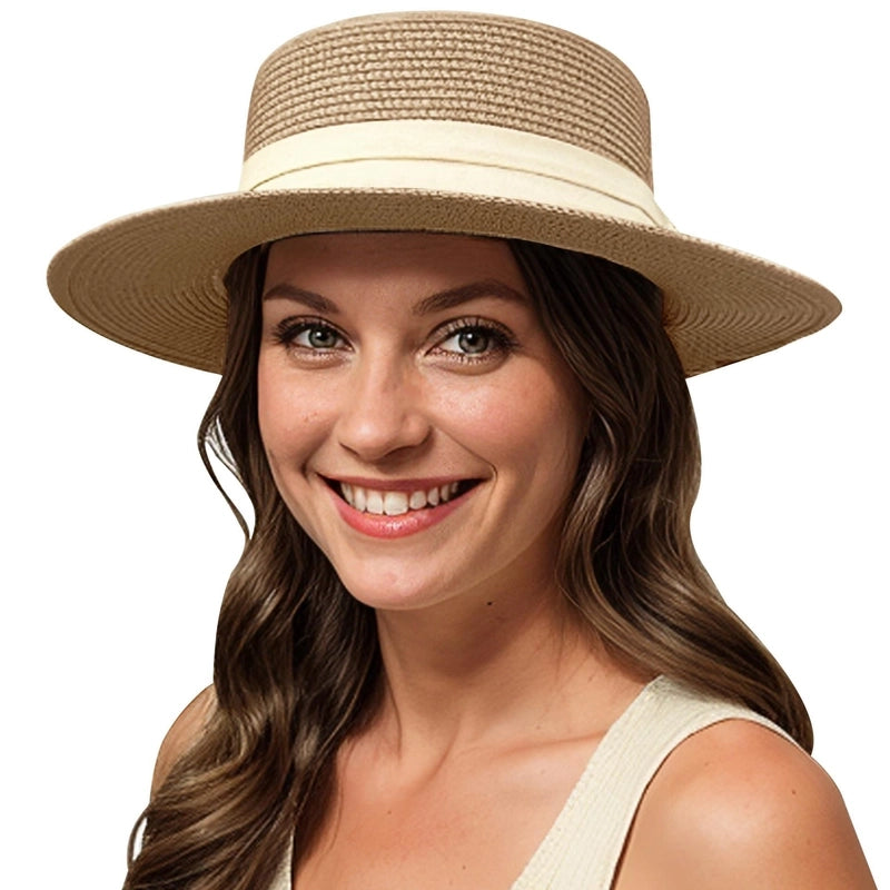 Women's Basic Hawaiian Vacation Solid Color Short Brim Sun Hat