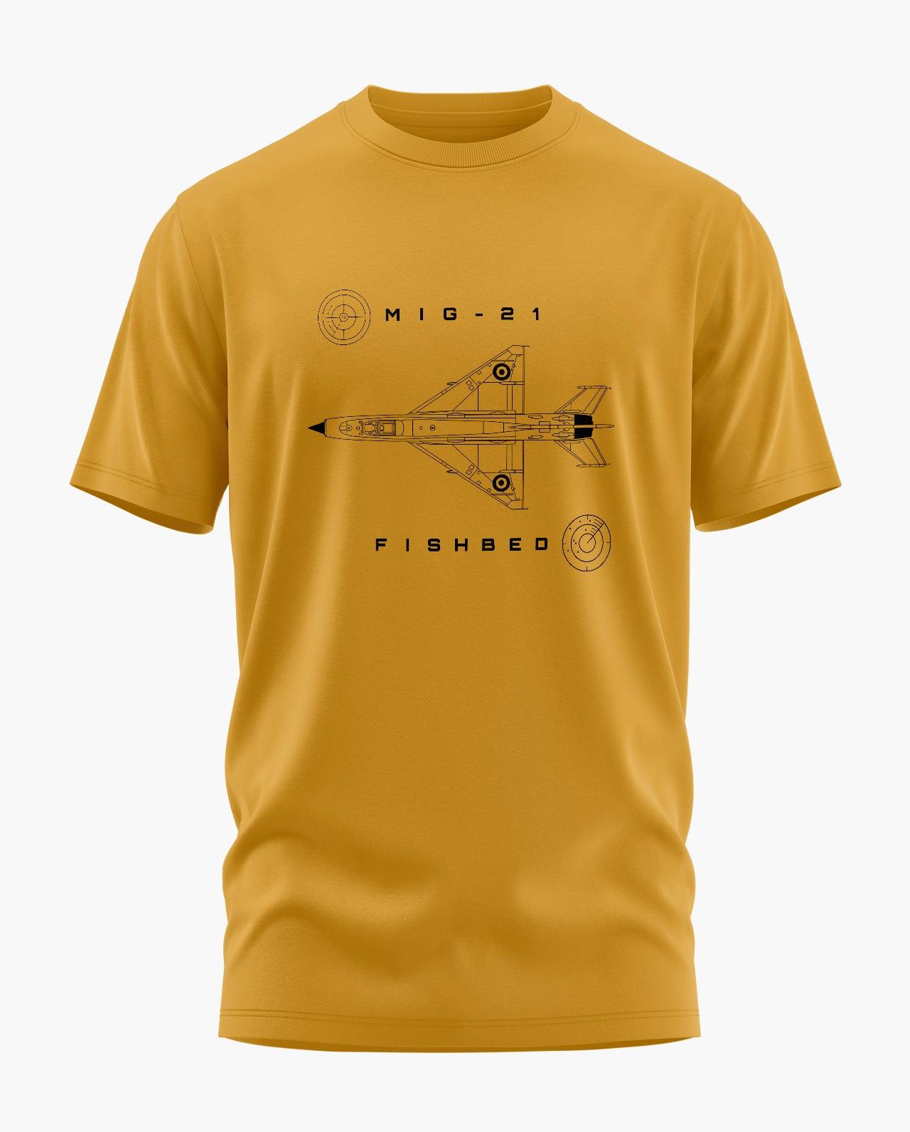 MiG 21 Fishbed Blueprint T-Shirt