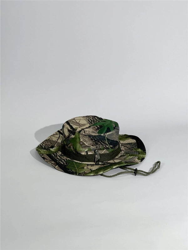 Unisex Tropical Solid Color Wide Eaves Bucket Hat
