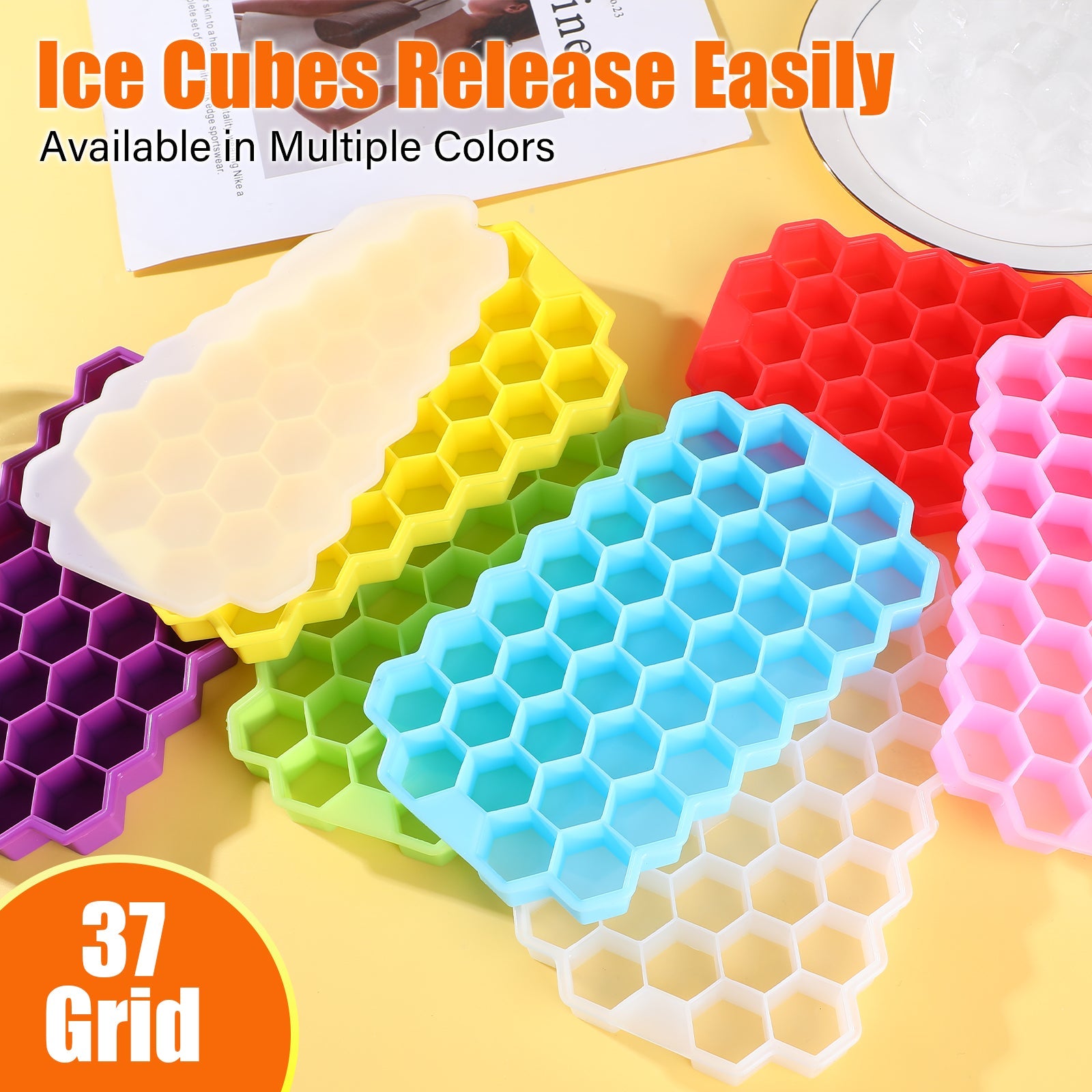 HONEYCOMB ICE CUBE TRAY WITH LID