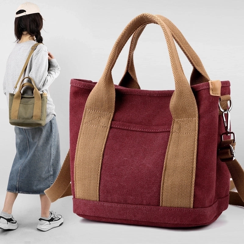Women's Medium All Seasons Canvas Vintage Style Handbag Tote Bag