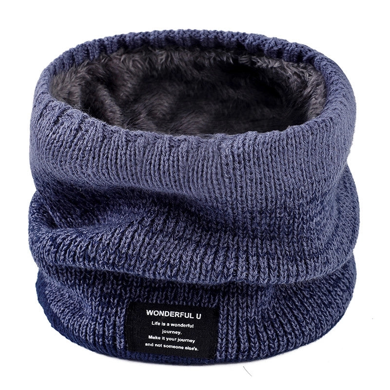 New Wool Knitted Scarf Women's Winter Warm Velvet Scarf Men's Thickened Gradient Couple's Personalized Collar